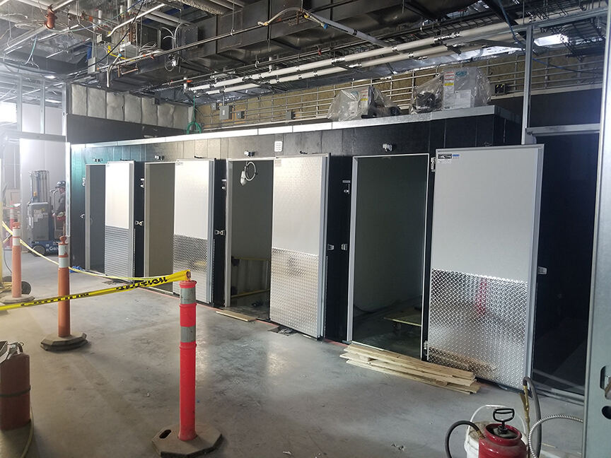 Freezer warehouse evaporators construction